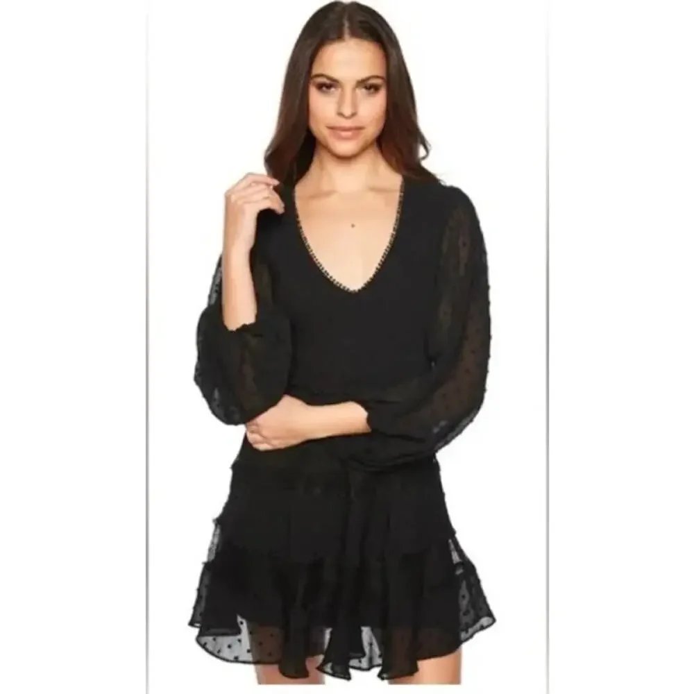 Bardot Black Mae Lace Dress - Size 6